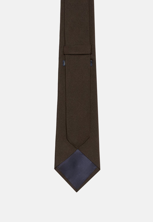 Brown Cotton Blend Tie