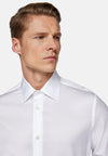 White Cotton Regular Fit Twill Shirt