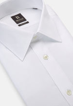 White Cotton Regular Fit Twill Shirt