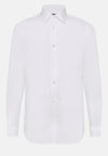 White Cotton Regular Fit Twill Shirt