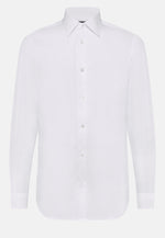 White Cotton Regular Fit Twill Shirt