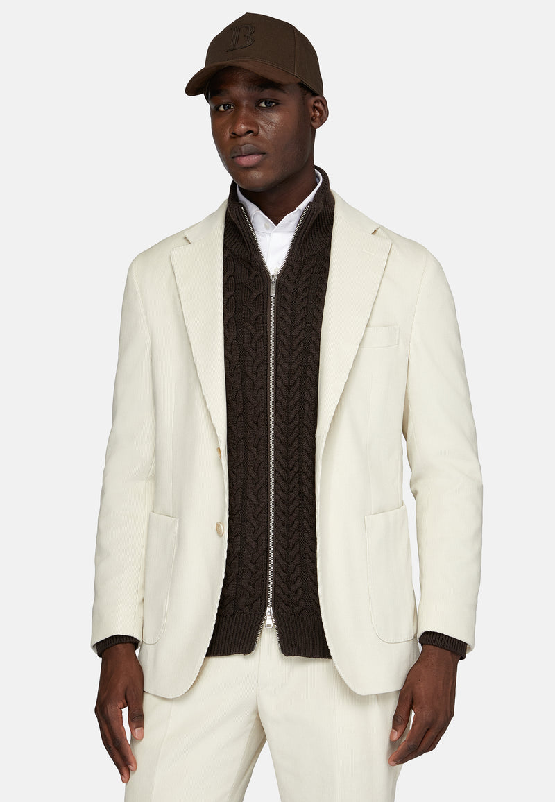 Cream Cotton Velvet Jacket