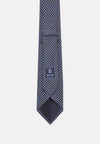 Blue Silk Tie With Medallion Motifs