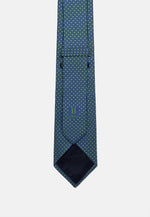 Green Geometric Motif Silk Tie