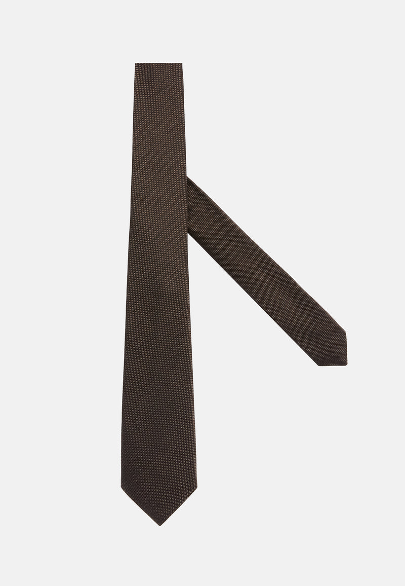 Brown Silk Jacquard Tie