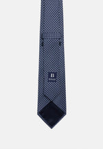 Blue Micro Patterned Formal Silk Tie