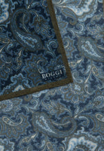 Blue Paisley Design Wool Pocket Square