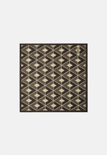 Brown Macro Patterned Silk Pocket Square