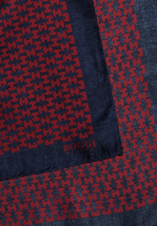 Red Micro Patterned Silk Pocket Square