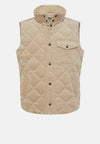 Beige Padded Cotton Velvet Gilet