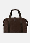 Brown Travel Bag In Suede Leather