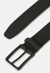 Black Rubberised Leather Belt With Logo