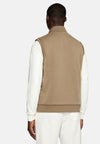 Beige Padded Sleeveless Cotton Tencel Sweatshirt