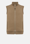 Beige Padded Sleeveless Cotton Tencel Sweatshirt