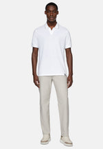 White High-Performance Pique Polo Shirt