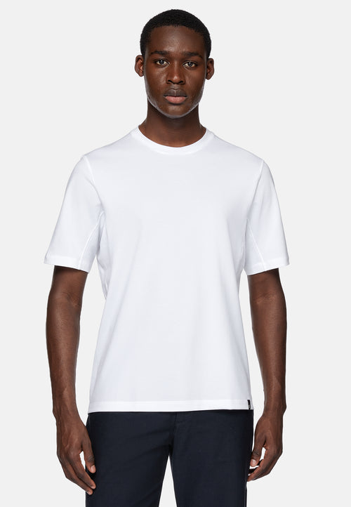 White High-Performance Pique Polo T-Shirt