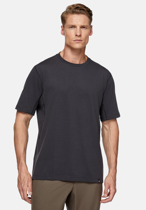 Black High-Performance Pique Polo T-Shirt