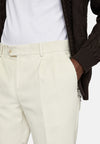 Cream Cotton Velvet Trousers