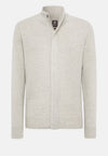 Beige Sand Cashmere Wool Full Zip Jumper