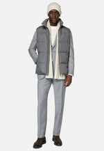 Grey Gilet In Technical Fabric With Goose Down