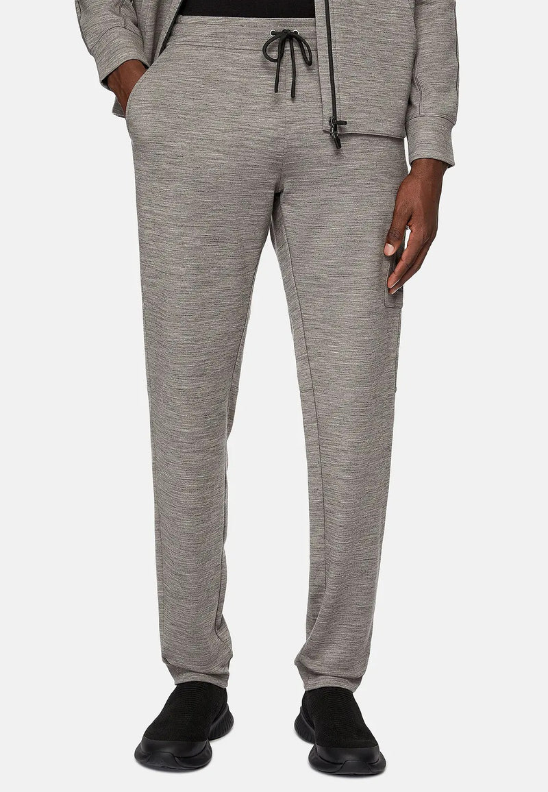 Grey Lightweight Wool Blend Scuba Trousers