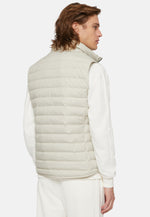 Beige Goose Down Recycled Fabric Waistcoat