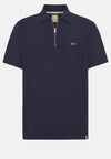 Navy Organic Cotton Blend Pique Polo Shirt