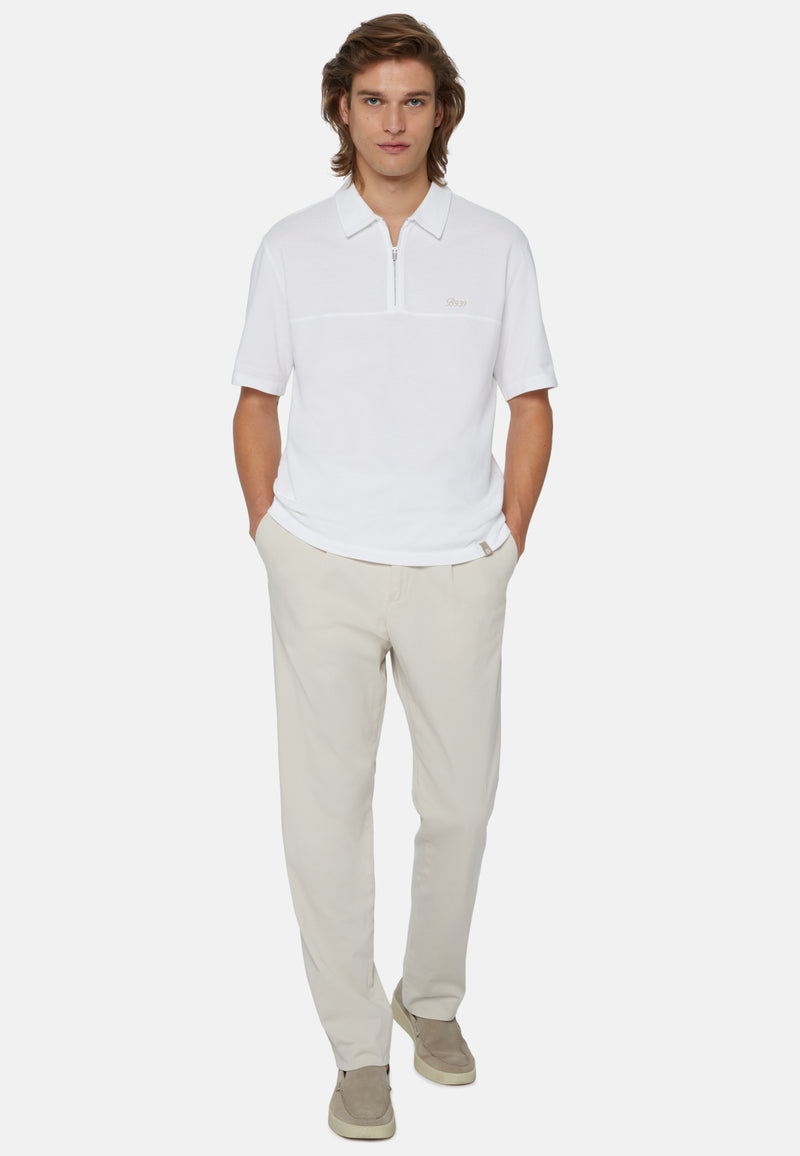 Sand Stretch Cotton Trousers