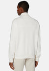 White Half Zip Sweatshirt In Organic Cotton Blend