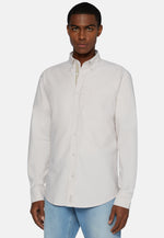 Beige Shirt In Organic Oxford Cotton
