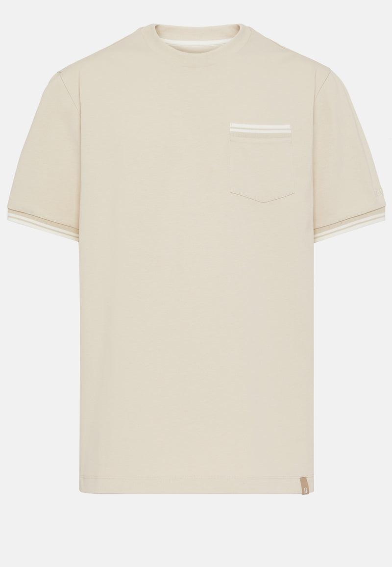 Beige Organic Cotton Blend T-Shirt