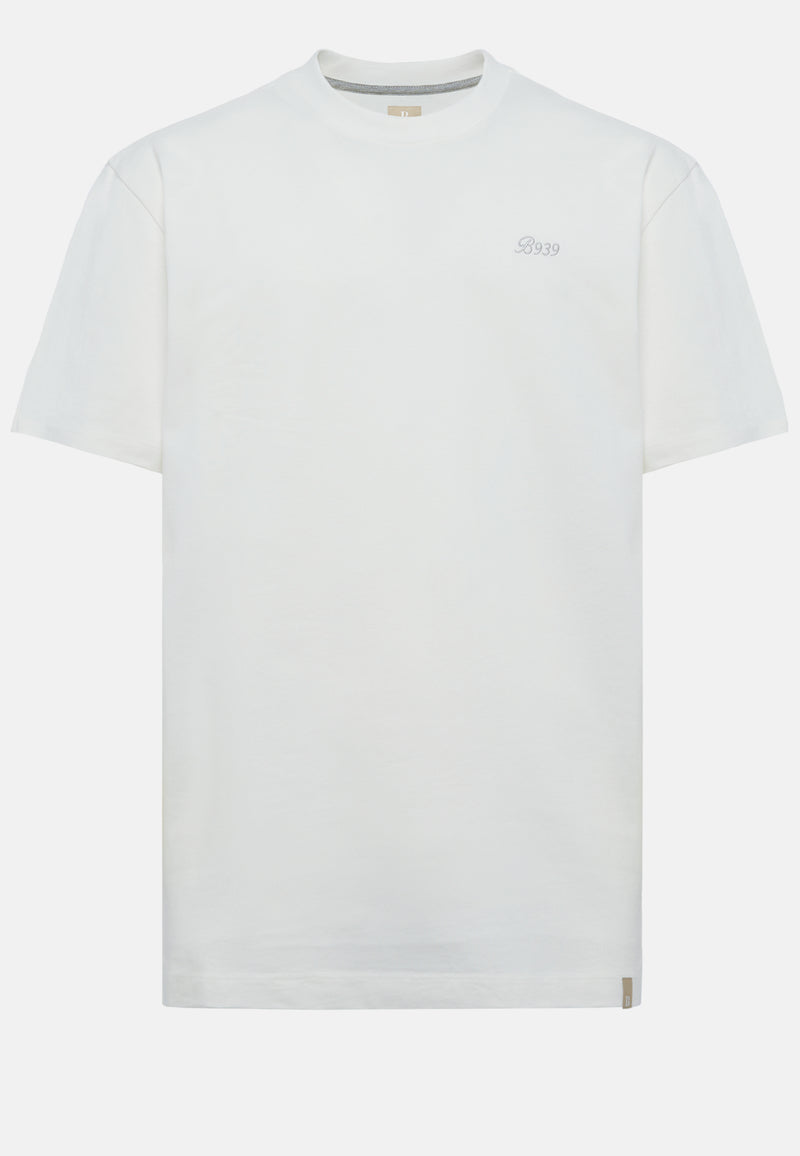 White Cotton Blend T-Shirt