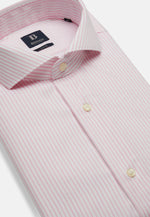 Pink Slim Fit Striped Shirt