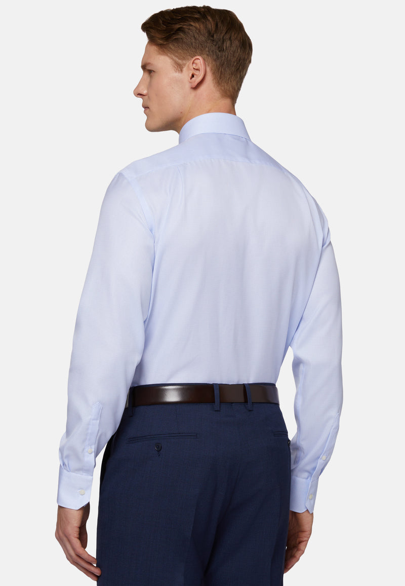 Blue Regular Fit Checked Cotton Shirt