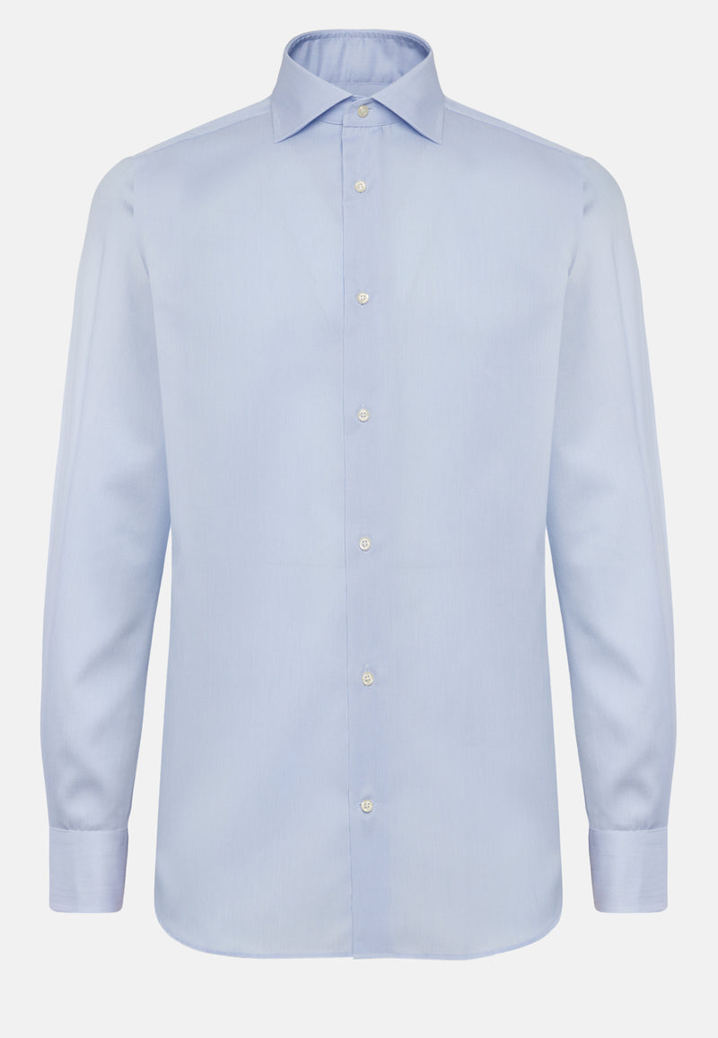 Blue Striped Cotton Twill Shirt