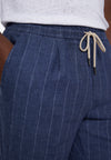 Navy City Linen Trousers