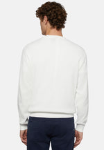 White Crew Neck Cotton Jumper