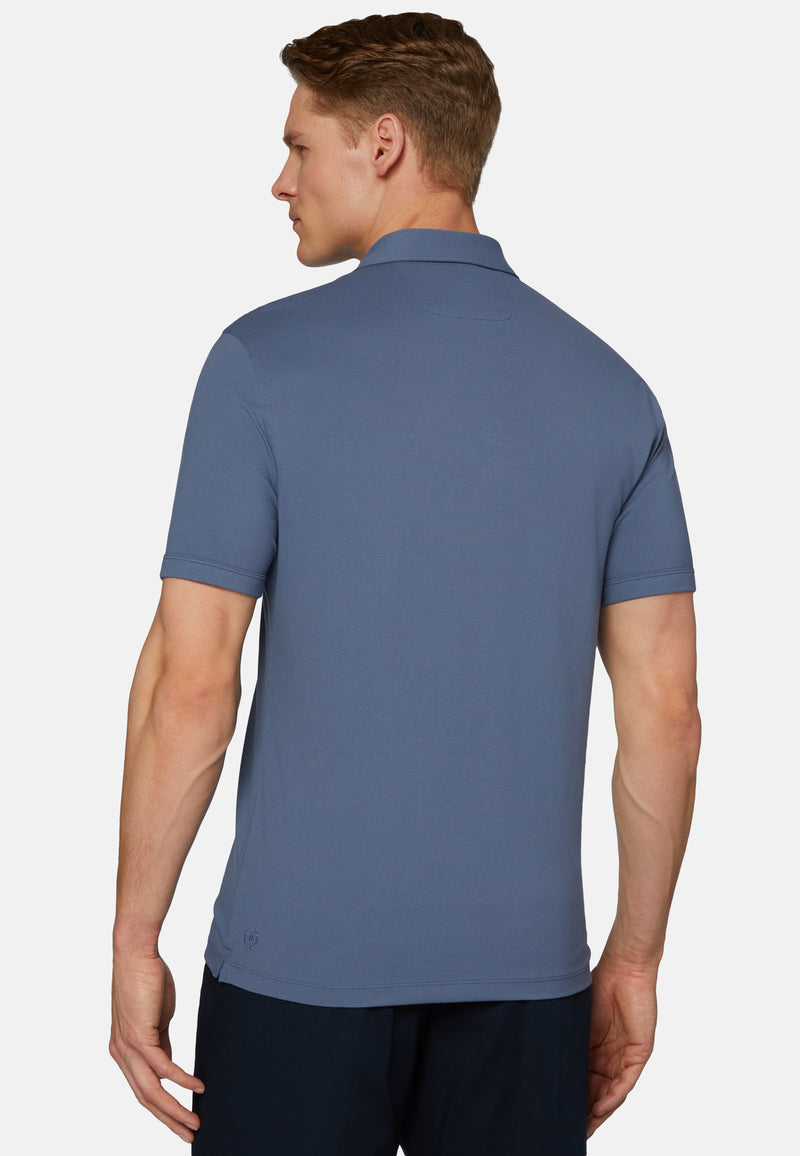 Navy High-Performance Pique Polo Shirt