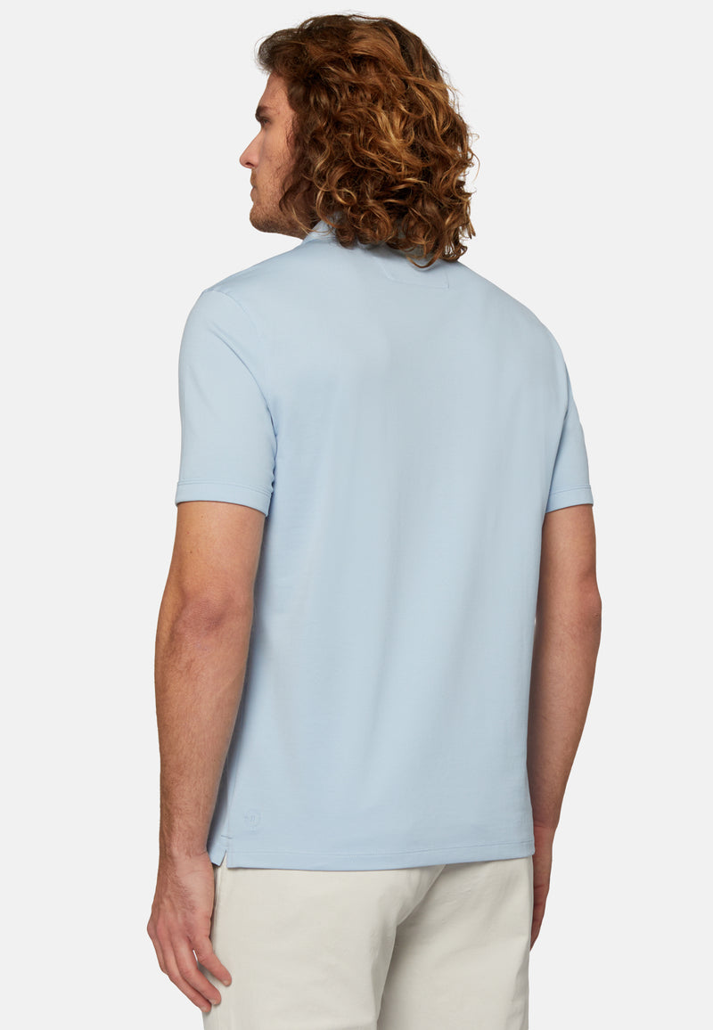Blue High-Performance Pique Polo Shirt