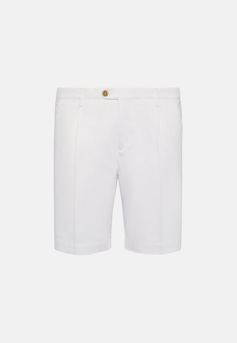 White Stretch Bermuda Shorts