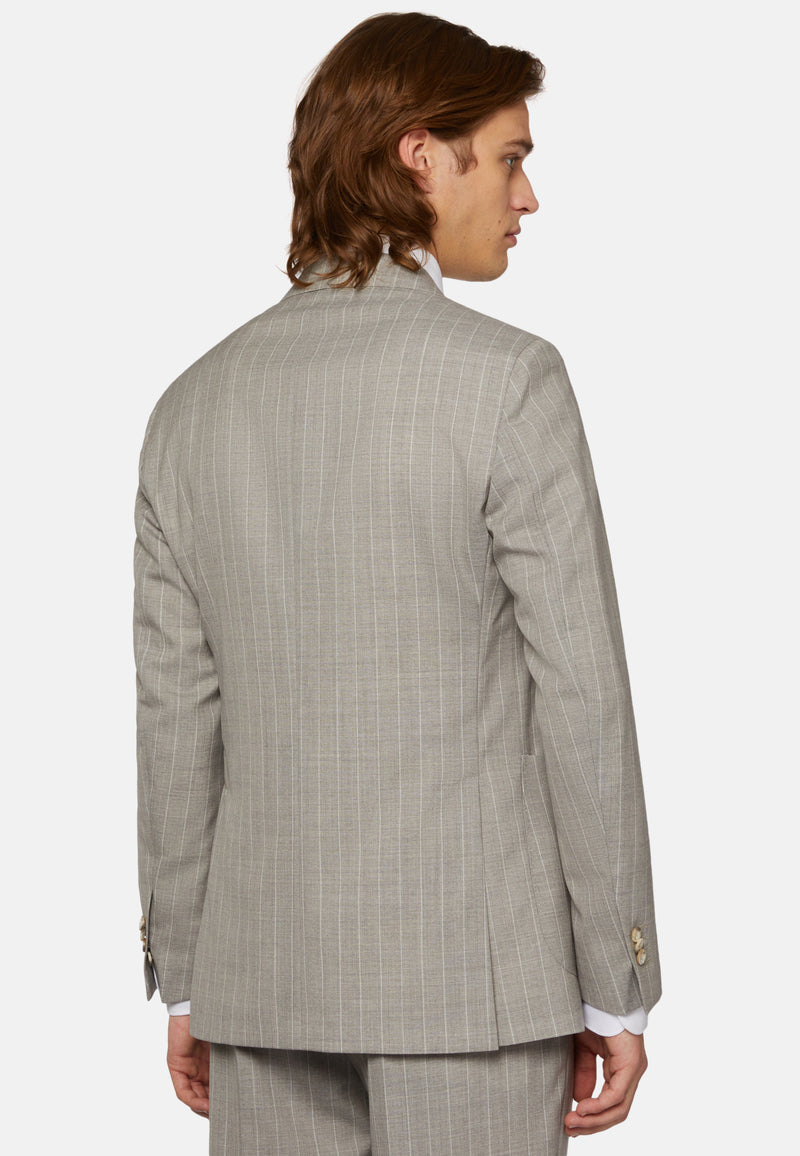 Grey Pinstripe Pure Wool Suit