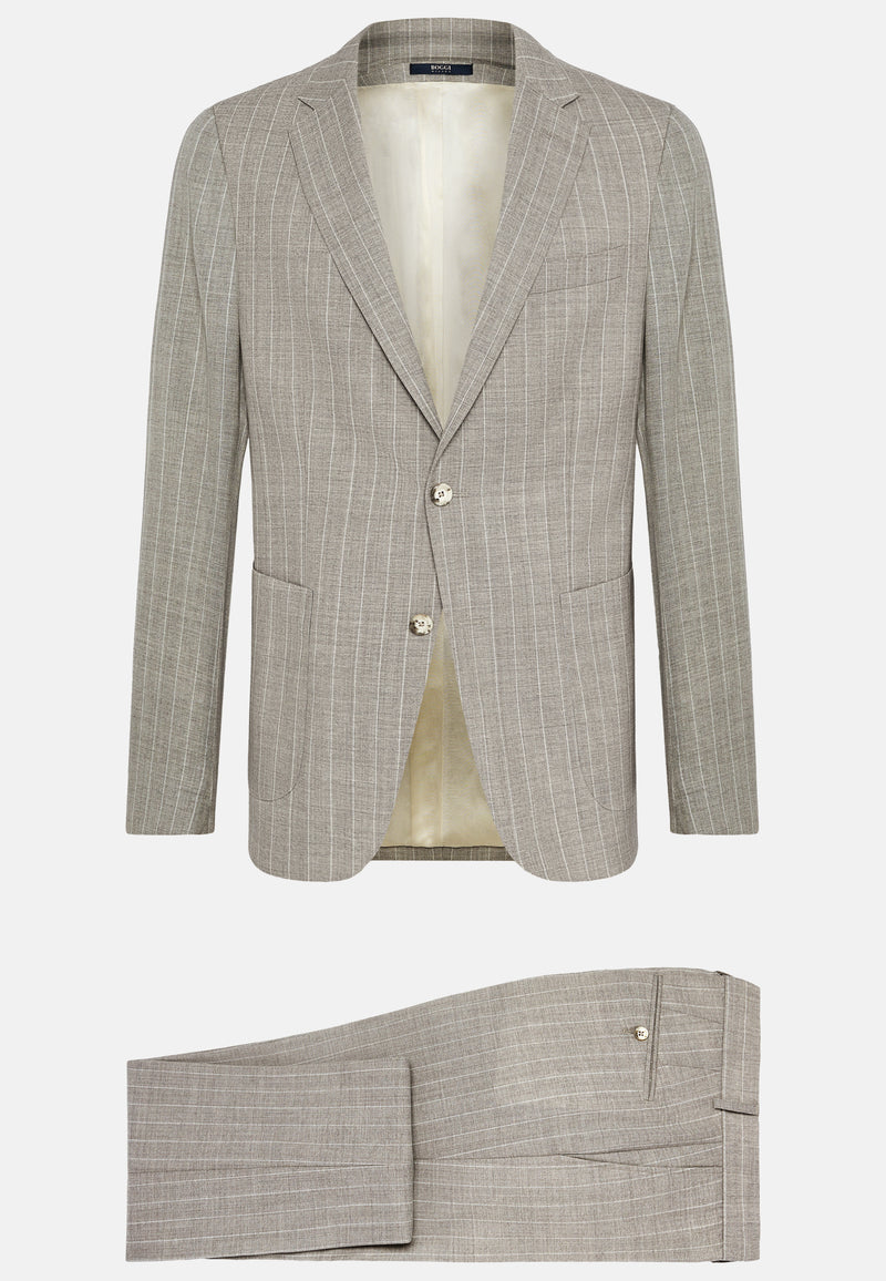 Grey Pinstripe Pure Wool Suit