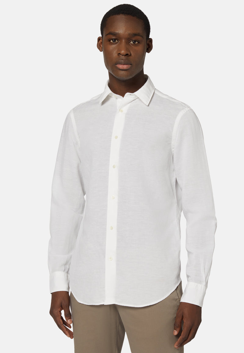White Tencel Linen Shirt