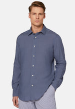 Navy Regular Fit Tencel Linen Shirt
