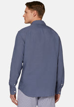 Navy Regular Fit Tencel Linen Shirt