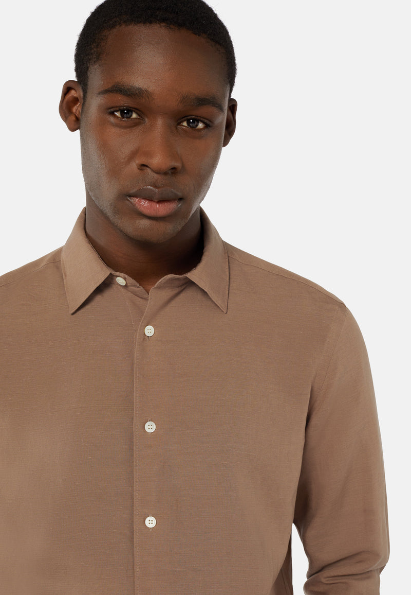 Brown Tencel Linen Shirt