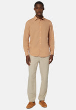 Orange Regular Fit Tencel Linen Shirt
