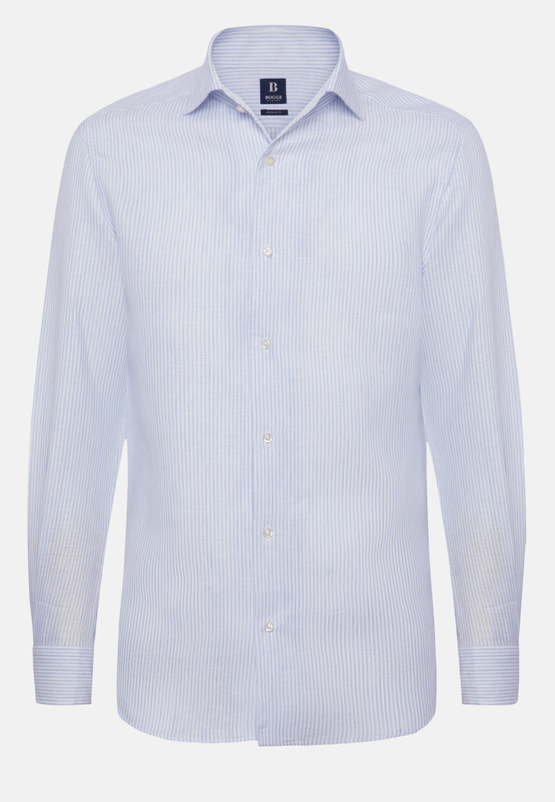 Blue Striped Linen Shirt