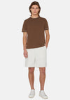 Brown Cotton Crepe Knit T-Shirt