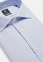 Blue Striped Dobby Cotton Shirt